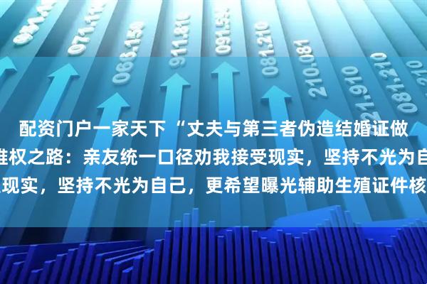 配资门户一家天下 “丈夫与第三者伪造结婚证做试管婴儿”当事人讲述维权之路：亲友统一口径劝我接受现实，坚持不光为自己，更希望曝光辅助生殖证件核查漏洞